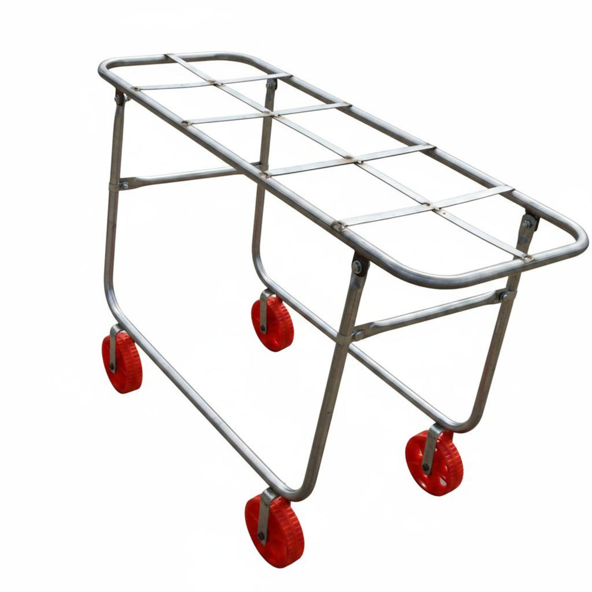Hand-Push Transport Hand Truck Metal Cylindrical Frame Four-Wheel Hand Truck