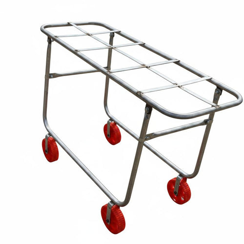 Hand-Push Transport Hand Truck Metal Cylindrical Frame Four-Wheel Hand Truck