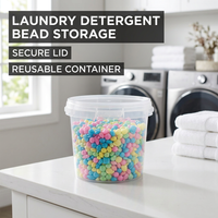 3L Storage Container with Lid and Carry Handle, Clear PP Bucket for Household and Garden Use, Multip - Image 4