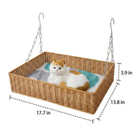 Suction Cup Window Hammock + Warm Mat, Wicker Hook Hammock + Cooling Mat and Wicker Hook Hammock + Warm Mat Metal Frame Square Hanging Cat Bed