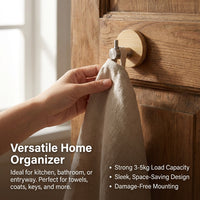 Bamboo Wood Wall Hooks, Matte Black Pillar Hook, Heavy Duty Coat Hooks for Doors, Key Hooks for Wall Organization, Japanese Hanging Hooks