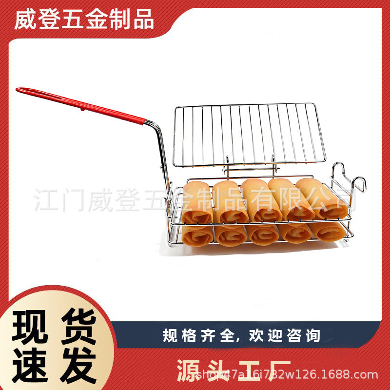 Taco Frying Basket Set - Double Layer Tortilla Fryer Basket with Spring Roll Shaping Rack