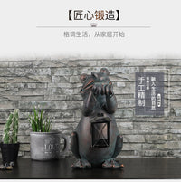 青蛙提太阳能灯户外草坪灯草地灯地插灯景观庭院灯铁件花园装饰灯