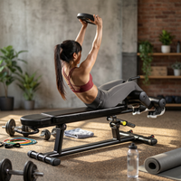 Adjustable Sit up Bench Padded Decline Core Training Bench Metal Frame