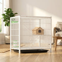 Guinea Pig Cage and Multi-Level Pet Cage, Metal Wire Small Animal Enclosure, Squirrel Cage Indoor with 1.5cm Bar Spacing and Removable Out Tray