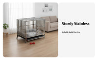 Stainless Canine Enclosure Cage Easy to Clean Foldable Dog Cage Rust-Resistant Pet Enclosure for Indoor, Outdoor