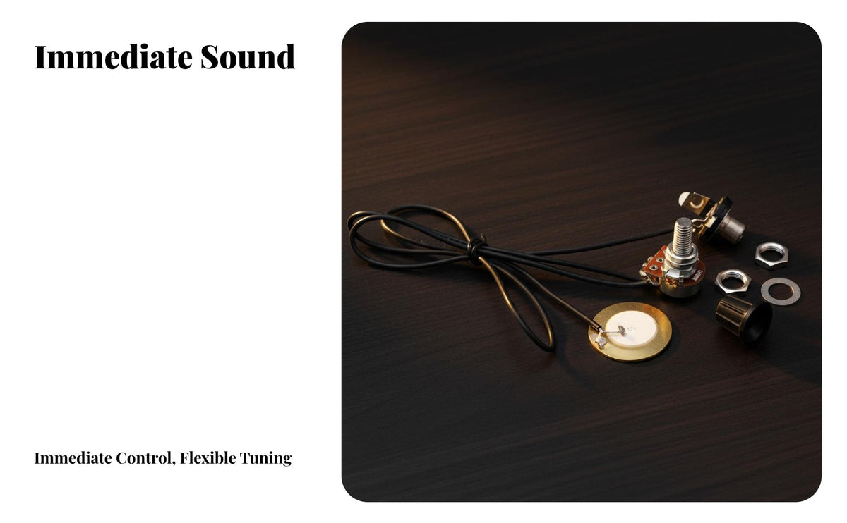 Piezo Pickup No Battery Required Piezo Touch Pickup Solderless Guitar Transducer System for Guitarists, DIY Enthusiasts