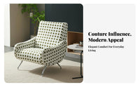 Boucle Armchair Modern Design Lounge Chair Minimalist design Nordic Inspired for Homeowners, Readers, perusing cozy spot