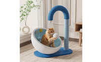 Woven Cat Scratching Bed Paper Rope Cat Tree with Bed Soft Activity Centre Soft for Cats, Kittens, Living Room, Bedroom