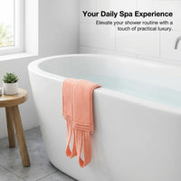 Loofah Ball Three Piece Set, Long Handle Strap for Bathing and Back Washing, Complete Scrubbing Kit, Accessories