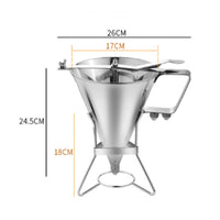 Stainless Steel Batter Dispenser Single-Hand Operation Funnel Batter Dispenser