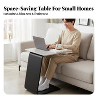 C-Shaped Snack Table Movable C-Shaped Couch Table multipurpose for Small Spaces