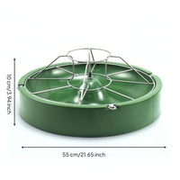 Round Piglet Feeding Trough Anti-Rooting Pig Feeder with Wire Guard Piglet Feeder with Metal Frame for Pigs