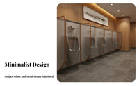 Fluted Glass Urinal Divider Privacy Protection Wall-Mounted Urinal Screen Minimalist Design Toilet Partition long-lasting for Contractors, Business Owners, Architects, Shopping Malls, Schools, Offices, Restaurants