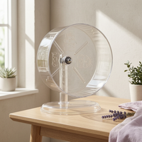 Silent Hamster Exercise Wheel Double-Axis Acrylic Running Wheel with Gentle Slope Anti-Slip Design for Small Hamsters
