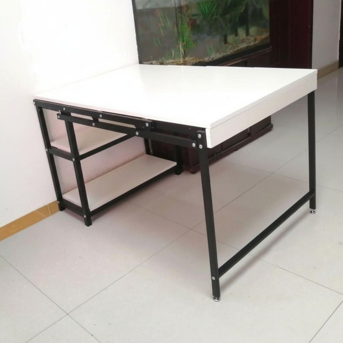 Space-Saving transformable vertical surface Cabinet Desk Foldable Design Folding Table Multi-Functional Household Furniture Integrated Storage for Apartment Dwellers, Students, Home Office Workers, Small areas, Dorm Room, Bedroom