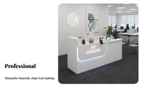 Retail Checkout Counter Modern Ier Counter Sturdy Construction Payment Station Spacious Storage Easy to Clean Suitable for Clerks Receptionists Boutique Lobby