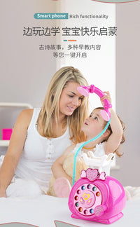 儿童早教玩具音乐电话故事机婴儿1-3岁小女孩益智仿真电话机玩具