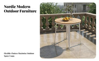 Nordic Design Garden Table and Chairs Waterproof Balcony Furniture Set Sun-Proof Outdoor Dining Set Weather-Resistant for Homeowners, Apartment Dwellers, Cafe Owners, Courtyard, Yard, Poolside, Indoor