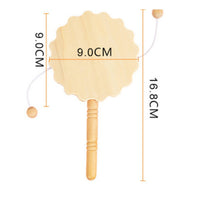 DIY Wooden Rattle Drum Even-Surfaced Handle Unfinished Wooden Rattle Drum Kids' Craft Supply for Art Workshop