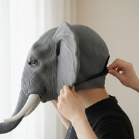 Realistic Elephant Mask Full-Head Elephant Face Mask Costume Oversized for Adults, Cosplayers, Theater