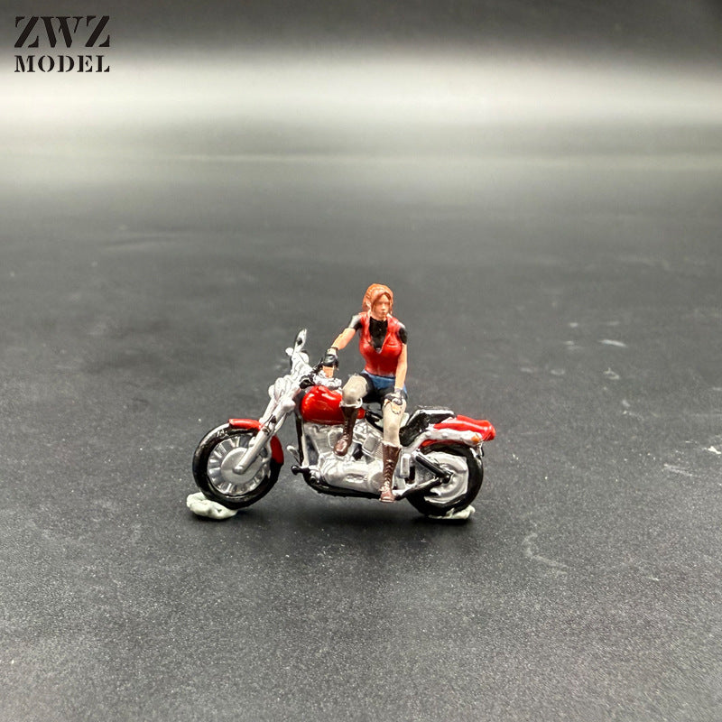ZWZ Creator 1:64 Hand-Painted 3D Printed Figure Motorcycle Scene Accessory City Model Scene DIY