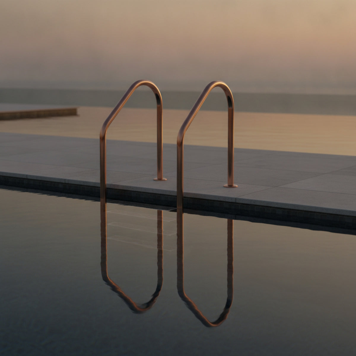 Rose-Gold Pool Ladder with Handrails Heavy-Duty Pool Ladder with Non-Slip Steps Sturdy Long-Lasting