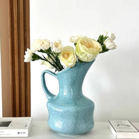 Ceramic Pitcher Vase Multifunctional Decorative Pottery Jug Glazed Finish