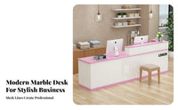 Modern Reception Desk Multi-Use Company Front Desk Sturdy and Sturdy Shop Cashier Counter for Shopkeepers, Receptionists, Retail Store, Lobby