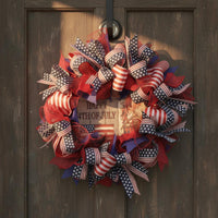 Independence Day Wreath Festive Wall Hanging Red White and Blue
