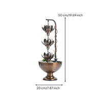 Fountain with Lotus Tiers 3-Tier Tabletop Fountain Metal for Meditation