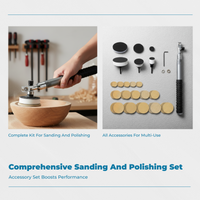85 Pieces Bowl Sander Tool Kit Adjustable Sanding Head Wood Turning Tools Hook and Loop Discs Dual Bearing Design for Carpenters