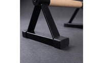 2 Pieces Upper-Body Press Stands with Wooden Grips Triangular Wooden Parallettes Compact Barres Pompes En Bois for Calisthenics Athletes, Home Gym