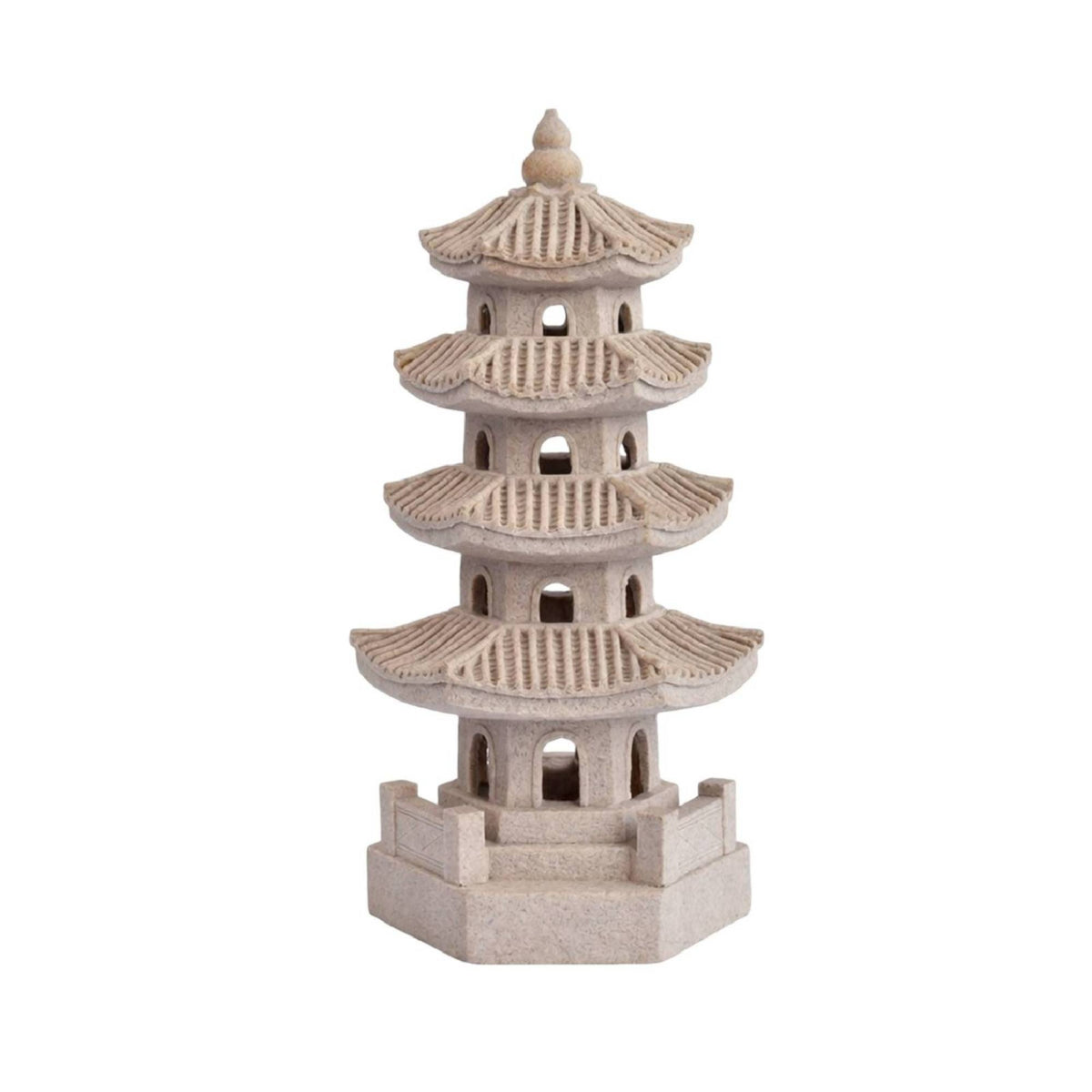Structure Lantern with Solar Light Stone-Look Pagoda Lantern with Solar Light