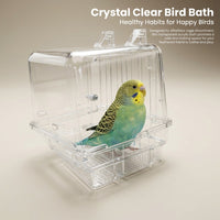 Bird Feeder Bath Combo Hanging, Transparent Acrylic Bird Bath Feeder Station for Small Birds, Parrot - Image 2