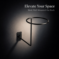 Hat Hooks for Wall Organizer, Metal Hanger for Baseball Caps, Space Savers for Entryway Storage, Mudroom Gray Finish