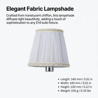 Light Shade with Clip-On E14 Fitting for Easy Installation, Sheer Textile Table Lamp for Soft Diffusion, Striped Design for Chandeliers