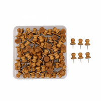 Natural Wood Pushpin Kit Multi-Purpose Decorative Map Tacks With Storage Box