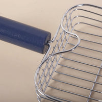 Litter Scooper with Wood Handle, 33*15.5cm Stainless Steel Cat Litter Sifter, Metal Scooper with Large Slots for Fast Sifting and Cleaning
