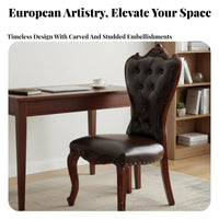 Button-Tufted Wooden Armchair Sturdy Wood Frame Upholstered Chair Ergonomic Rearrest Easy Assembly for Office Workers