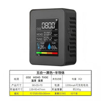 5合1二氧化碳检测仪甲醛TVOCPM2.5温湿度空气质量便携甲醛检测