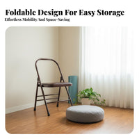 Foldable Iyengar Exercise Chair Heavy Duty Exercise Auxiliary Chair Reinforced Design Folding Fitness Stool Sturdy Construction for Beginners, Seniors, Home, Gym