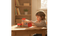 Loading Machine Wooden Toy with Wagon Compatible Railway Accessory for Kids, Young Children, Playroom