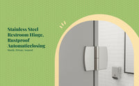 Stainless Steel Automatic Closing Partition Hinge, Surface-Mounted Toilet Door Hardware, Weight-Activated, Adjustable, Public Restroom, Easy to Install, Detachable, Suitable for Right Side Exit