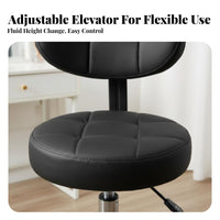 Adjustable Padded Round Stool Thickened padding Height-Adjustable Caster Stool