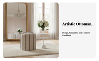 Vanity Stool Multi-Functional Woven Top Vanity Stool sturdy Wood Frame for Adults