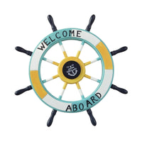 Ship Wheel with Rope Distressed Ship Wheel Rustic for Entryway, Cafe