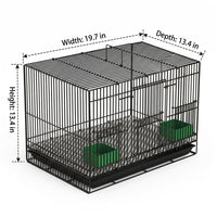 Portable Bird Cage for Small Exotic Pets, Metal Pet Bird Cage with Handle and Slide-Out Tray, Indoor Small Bird Cage with Perches and Food Bowls