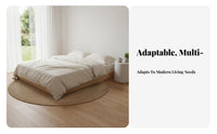 hardwood Wood Folding Slatted Bed Frame Headboard-Less Foldable Slat Frame Moisture-Resistant Mattress Foundation Breathable Design for Guesthouse Owners, Minimalists, Apartment Dwellers, Japanese-aesthetic mat platform Room, Small Spaces