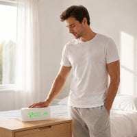 Wooden Digital Alarm Curved-Lock Wood Grain Finish LED Wooden Curved-Lock Dual